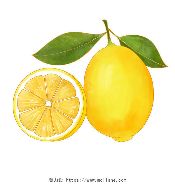 水果卡通插画柠檬素材png